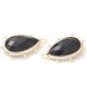 thumbnail image 2 of 1 colgante de obsidiana natural con borde de latón dorado, dije facetado en forma de lágrima para la elaboración de joyas, 2 of 2
