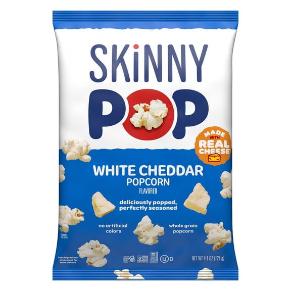 SKINNYPOP Gluten-Free White Cheddar Popcorn Snack, 4.4 oz Bag
