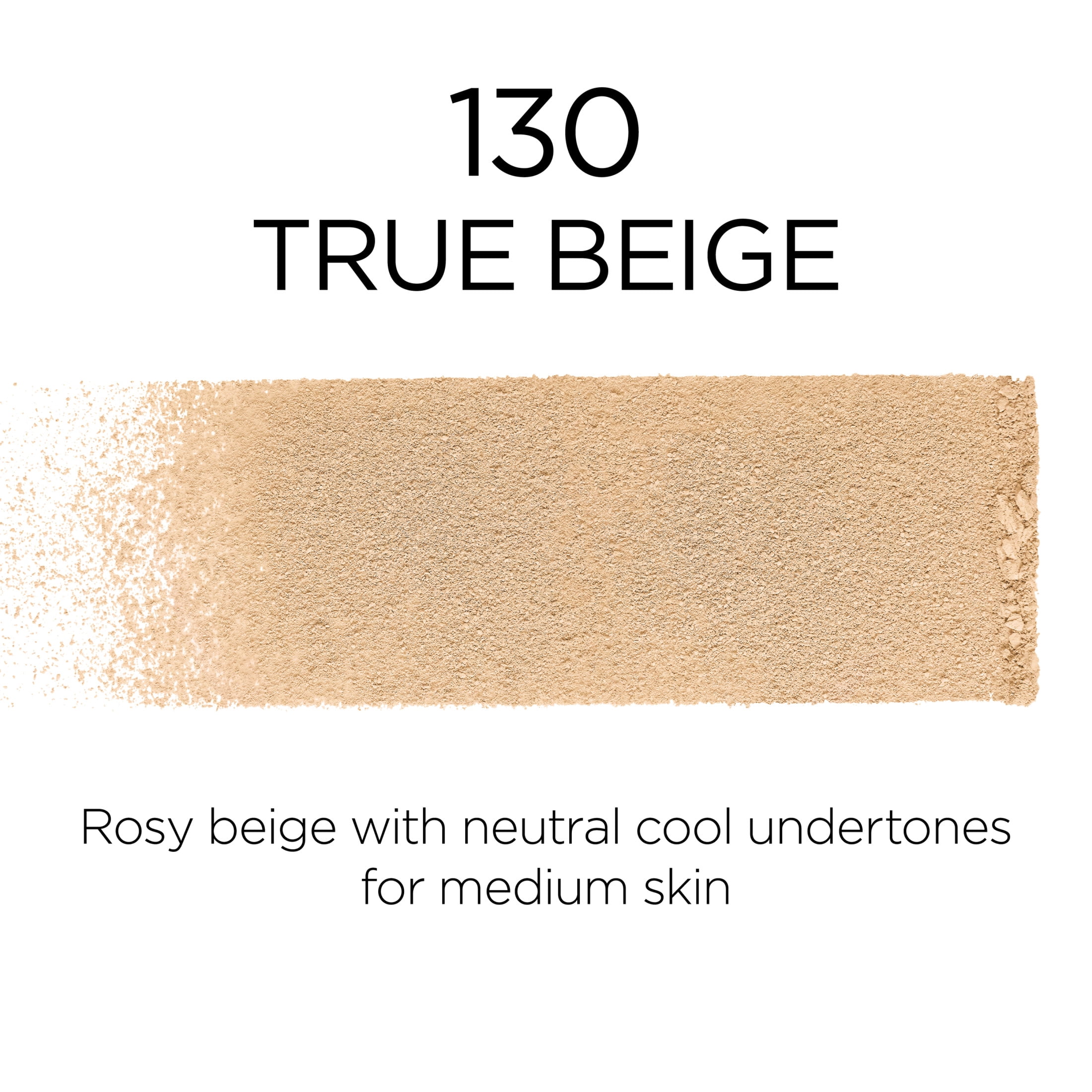L'Oréal Paris Infallible Fresh Wear 24 Hr Foundation in a Powder,  for All Skin Medium Tone, 130 True Beige, 1 fl oz