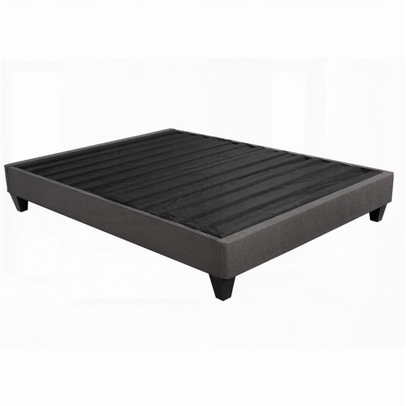 14 in. King Size Dark Gray Contemporary Upholstered Platform Bed Frame Base