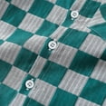 thumbnail image 4 of Toddler Kids Boys Checkerboard Plaid Print Short Sleeve Button Down Shirts and Solid Shorts Set Summer Outfits, 2-7 Years, 4 of 11