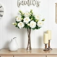 thumbnail image 3 of Nearly Natural Peony with Cylinder Silk Flower Arrangement, White, 3 of 3