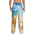 thumbnail image 3 of Junzan Men'S Pajama Pants Beach Starfish Shell Sleepwear Pants Pj Bottoms Drawstring And Pockets, 3 of 9