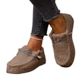 thumbnail image 5 of YOUYEDIAN Loafers for Women Fall Winter Fashion Square Toe Warm Versatile Casual Flats Plush Comfy Outdoor Platform Shoes, 5 of 5