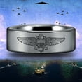 thumbnail image 3 of Tungsten Naval Aviator Ring (Black and Silver), 3 of 4