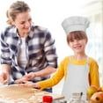 thumbnail image 3 of Xiao Hua Conjunto de gorro y delantal de chef para niños, blanco M, 3 of 5