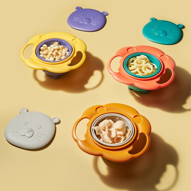 Cuenco mágico para bebés, cuenco giratorio para niños resistente a derrames Cuenco giratorio para niños a prueba de derrames Cuenco resistente a derrames elaborado con cuidado