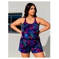 thumbnail image 3 of Plus Size Swim Romper Modest Swimsuits for Women One Piece Bathing Suit Shorts Swim Suit with Pockets, 3 of 5