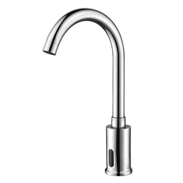Grifo Con Infrarrojo Sensor de Lavabo, Automático Grifo sin Contacto para Ovalin de Baño, Llave Griferia de Cocina Manos Libres para Agua Fría, Cromado