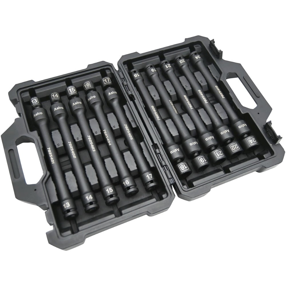 Astro Pneumatic 10pc 1/2" Drive 6Pt Pinless Universal Torque-Saver Impact Extension Socket Set - Metric