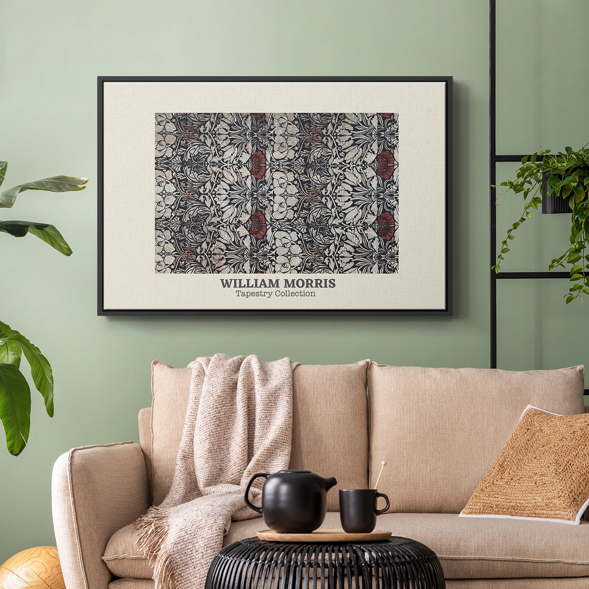 Vintage Abstract Print-XXXVIII Framed in Black Wood Gallery Wrapped Canvas 25 in. x 37 in.