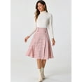 thumbnail image 4 of DARING DIVA Women's Vintage Plaid Pleated A-Line Midi Skirt XS Pink, 4 of 6