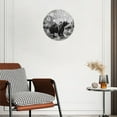 thumbnail image 3 of Decorative Round Wall Clocks Non-Ticking Silent Battery Operated Clocks with Photo for Bedroom,Living Room-Black And White Drawing Of Adult Grizzly Bear(14inch), 3 of 4