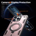 thumbnail image 3 of Case for iPhone 16e,Military Grade [Built-in Kickstand][Compatible With MagSafe] Magnetic Rotate Ring Holder Heavy Duty TPU+PC Shockproof Drop Protect Phone Case,Rosegold, 3 of 6