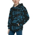 thumbnail image 2 of Fotbe Spacecraft Pattern Youth Pullover Hooded Sweatshirt, Boys Hoodie, Kangaroo Pocket Hoodie for Kids Girls -Large, 2 of 6