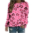 thumbnail image 2 of Jacenvly Womens Plus Size T-Shirts Crewneck Sweatshirt New Style Long Sleeve Shirt Soft Comfort Heart Printed Valentine'S Day Printed Blouse Casual Tunic Tops Multicolor, 2 of 5
