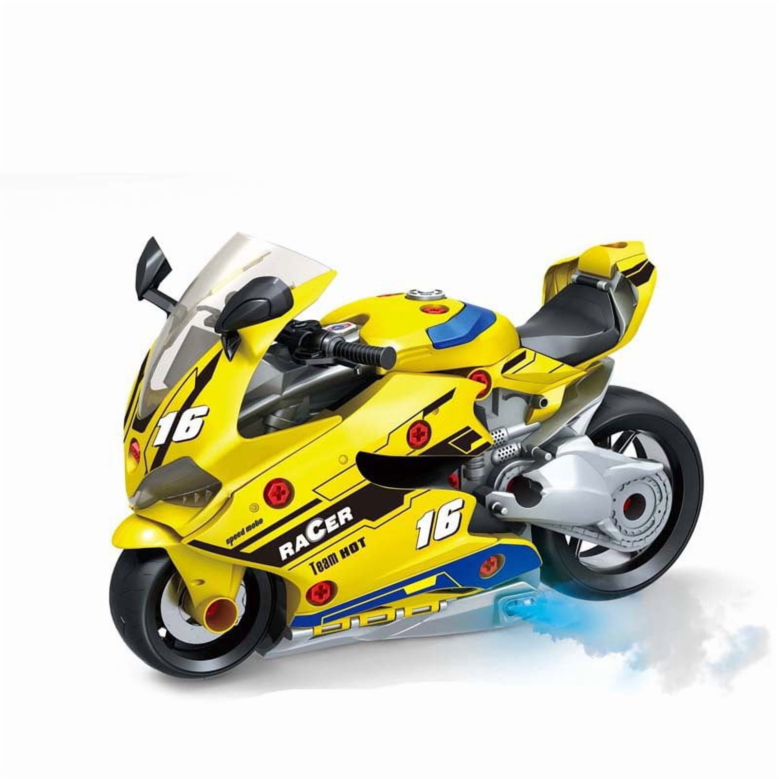 OZMI Motorcycle Building Set, Yellow Motorcycle Repair Model Kit Toy for Kids, Christmas & Birthday Gift for Boys & Girls