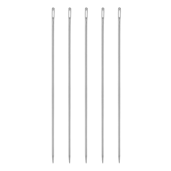 Uxcell 5pcs Upholstery Needles 3mm Dia 200mm (7.87") Extra Long Large Eye Needles