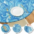 thumbnail image 4 of Blue White Tie Dye Swirl Pattern Round Fitted Tablecloth with Elastic Edge,Dining Table Cover Waterproof,Outdoor Round Tablecloth for Camping,Dining,Indoor and Outdoor, 4 of 7