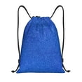 thumbnail image 1 of Xecao Blue Glitter Pattern Sports Drawstring Backpack - String Swim Gym Bag with Wet Proof Pocket for Women&Men-Small, 1 of 6