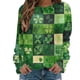 thumbnail image 4 of Xuyuer St. Patrick's Day Round Neck Sweatshirt for Women Lucky Shamrock Long Sleeve Shirt Ireland Gift Clover Print Fit Casual Pullover Fashion Loose Tops, 4 of 5