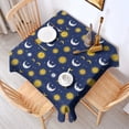thumbnail image 2 of Blue Sun Moon Star Pattern Square Tablecloth,Waterproof Square Table Cover,Wipeable Spillproof Washable Table Cover for Home Kitchen Party Decor 60"x60"(152x152cm), 2 of 6