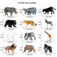 thumbnail image 2 of 12 Piezas Figuras Juguetes Realistas Mini Safari Zoo Figuras de Animales Juego Educativo de Aprendizaje de Plástico Suministros para Fiestas Temáticas de Animales Adornos para Pastel para Huevos de Pa, 2 of 5