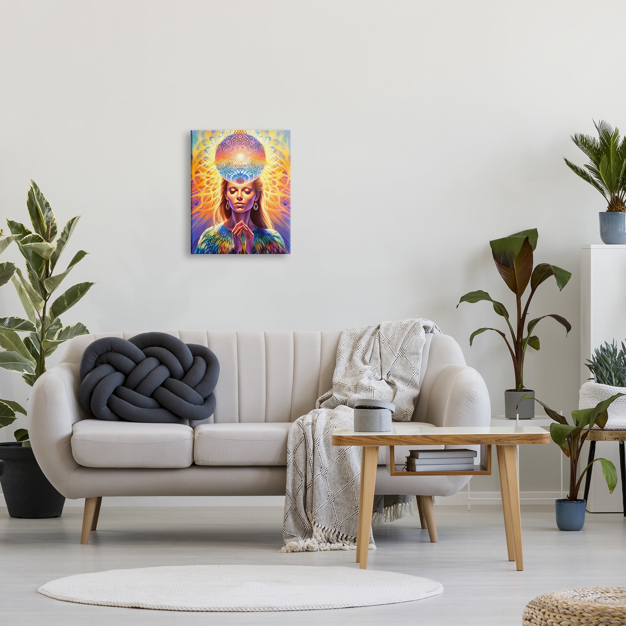 Stupell Industries Chakra Woman Fractals Abstract Painting Gallery Wrapped Canvas Art Print Wall Art, 16 x 20