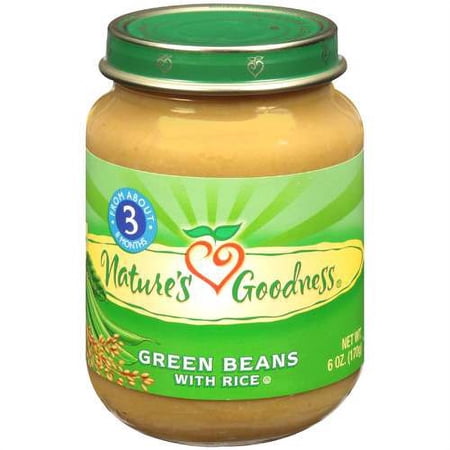 Nature's Goodness: Green Beans W/Rice Baby Food, 6 oz