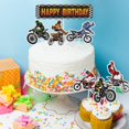 thumbnail image 5 of Set de decoración para tartas en moto, fiesta de feliz cumpleaños, 7 unidades, 5 of 5