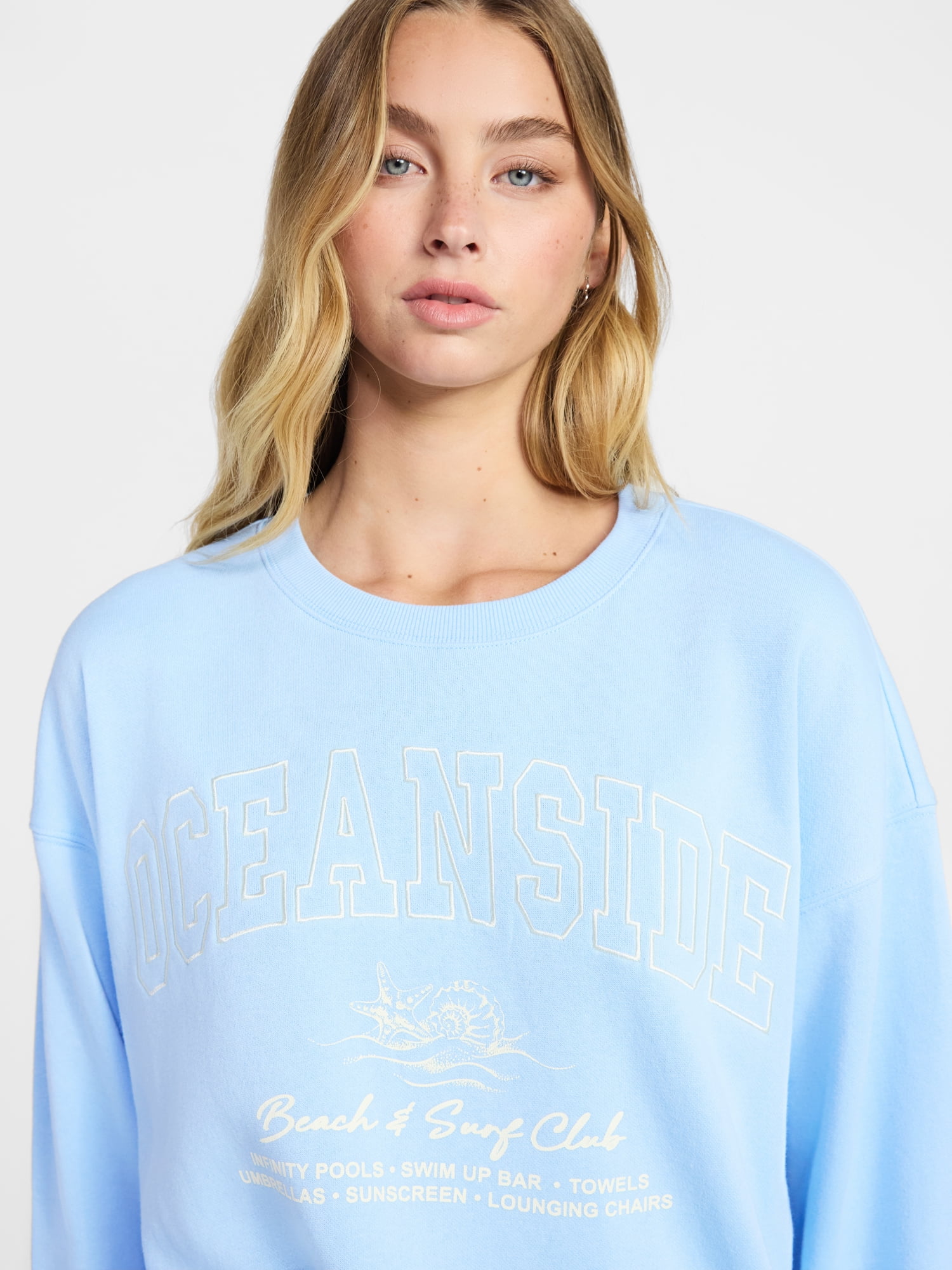 No Boundaries Graphic Crewneck Sweatshirt, Women's and Women's Plus Sizes XXS-4X