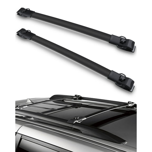 CCIYU Cargo Racks for Toyota Sienna 2011-2020 Rooftop Luggage Canoe Kayak Carrier Rack Black Roof Rack Cross Bar - Fits Side Rails Models ONLY