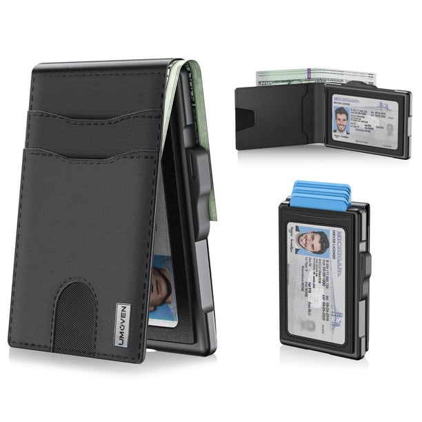 Monedero plegable, delgado, de aluminio, con bloqueo RFID