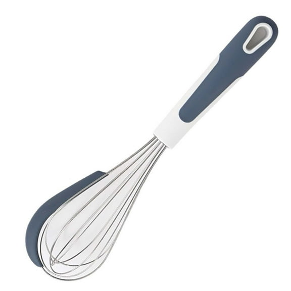 2-in-1 Whisk with Silicone Bowl Scraper, Multi-functional Egg Beater & Mixer for Kitchen Baking