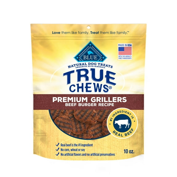 Blue Buffalo True Chews Dog Treats, Beef Burger Recipe, 10-oz Bag