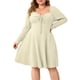 thumbnail image 1 of Vestido Casual de Mujer de Talla Grande con Cuello Cuadrado, Larga y Canalé. Albaricoque XL, 1 of 10