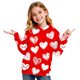 thumbnail image 3 of Sudadera con capucha para niña, para el Día de San Valentín, con estampado de color, de manga larga, informal, deportiva, con capucha, de manga larga, con inserciones en los hombros, blusa de poliéste, 3 of 6