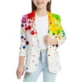 thumbnail image 1 of TIEVOSA Veste de Costume Personnalisée Imprimée à l'Encre Colorée pour Garçons et Filles de 6-7 Ans (Jaune), 1 of 4