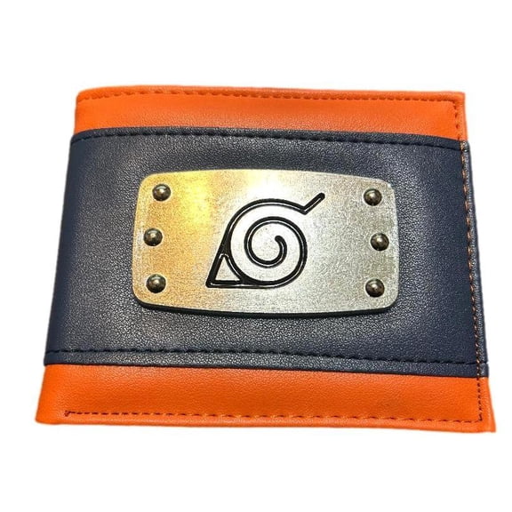 Naruto Hidden Leaf Village Metal Badge Bi-Fold Wallet