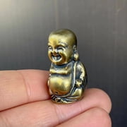 Tibet monk Pocket Buddha small statue,Brass Buddha Idol Shakyamuni Feng Shui Zen Buddhism Buddhist Gifts Meditation Zen,Car Art Wealth decor