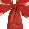 thumbnail image 6 of Northlight 18" x 30" Red 4-Loop Velveteen Christmas Bow with Gold Trim, 6 of 8