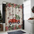 thumbnail image 4 of Christmas Truck Bathroom Shower Curtain Winter Snow Berries Flowers Retro Letters Texture Waterproof Washable Shower Curtains for Bathtub Bath Decor with Grommets and Hook 54 X 78 Inch, 4 of 8