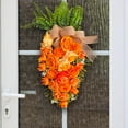 thumbnail image 4 of Easter Teardrop Swag,Artificial Floral Swag Carrot Wreath for Front Door,Easter Bow Farmhouse Porch Decor,Window Easter Decor,Spring Season Front Door Decoration, 4 of 9
