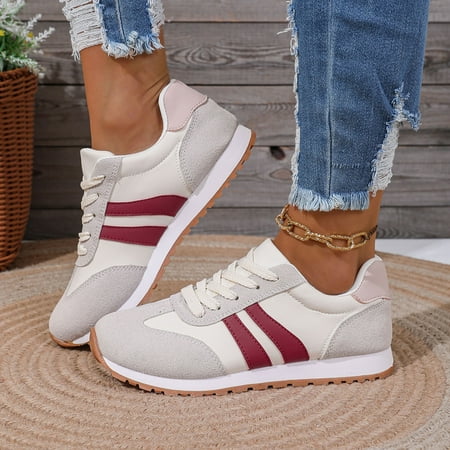 

UIX Ladies Fashion Soft Sole Leather Lace Up Comfortable Thick Soled Casual Shoes