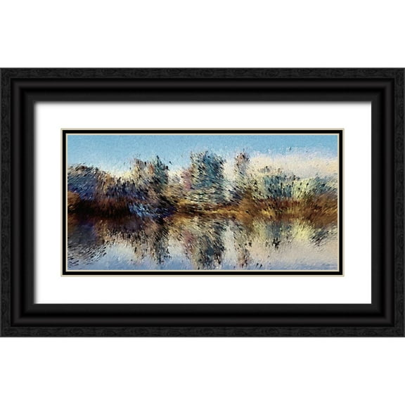 Manlove, David 14x9 Black Ornate Wood Framed with Double Matting Museum Art Print Titled - Urban Lake Wind