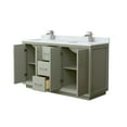 thumbnail image 7 of Wyndham Collection WCF414160DWHCMUNSMXX Strada 60" Free Standing Double Basin Vanity Set -, 7 of 7