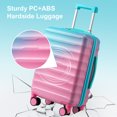 thumbnail image 4 of Zimtown 24" Luggage with Hardside Spinner Wheels, Checked-Medium TSA Look Suitcase, Green Pink Gradient, 4 of 13
