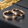 thumbnail image 3 of 4mm Rose Gold Women's Ring Wedding Bands with Cubic Zirconia High Polished Size 6-11, 3 of 6