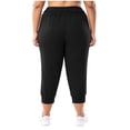 thumbnail image 5 of Womens Plus Capri Joggers High Waisted Workout Pants Casual Summer Lounge Cropped Athletic Sweatpants with Pockets for Running Yoga,Black,4XL, 5 of 7