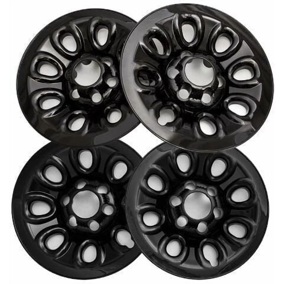 Set of 4 17" Gloss Black ABS Wheel Skins Compatible with 05-13 GMC Sierra 1500 04-13 Chevrolet Silverado 1500 05-06 Silverado Sierra 1500 HD 07 Silverado Sierra 1500 Classic Impostors